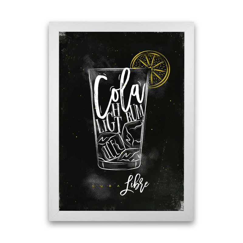 Cuba Libre Cocktail Black  Art Print by Pixy Paper White Grain