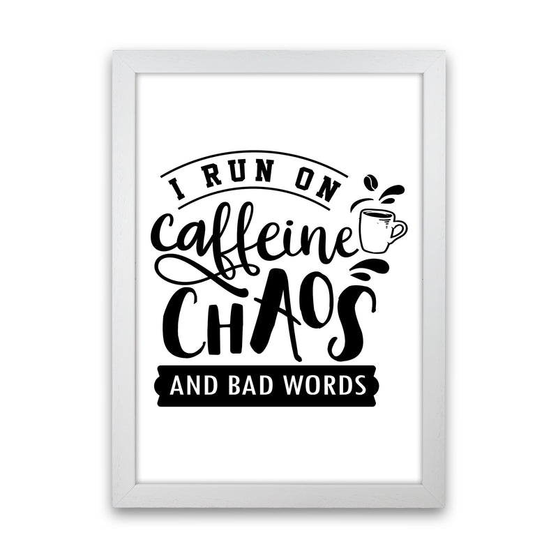 Caffeine And Bad Words  Art Print by Pixy Paper White Grain