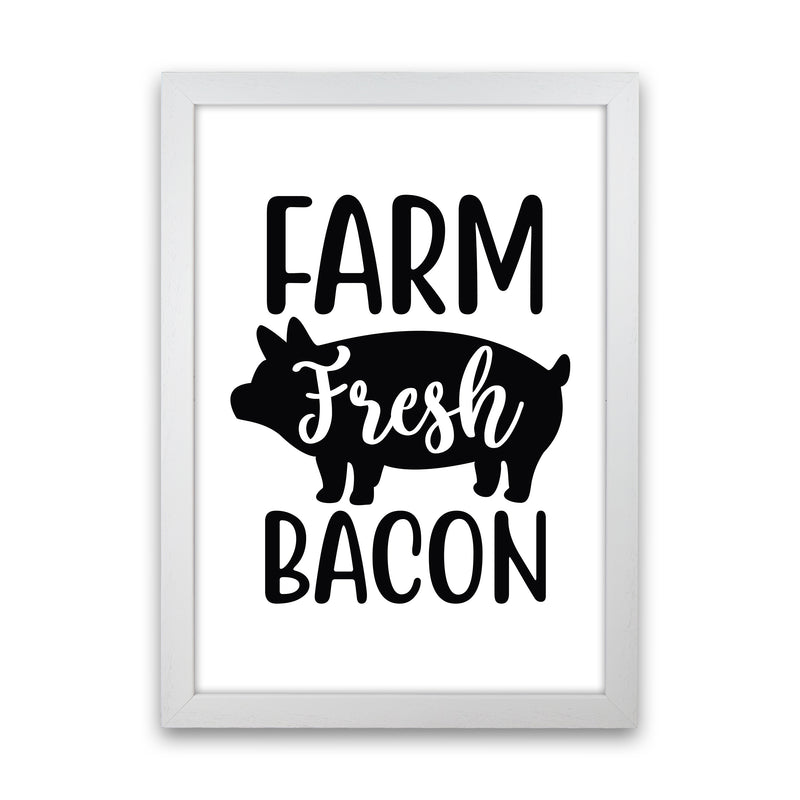 Farm Fresh Bacon  Art Print by Pixy Paper White Grain