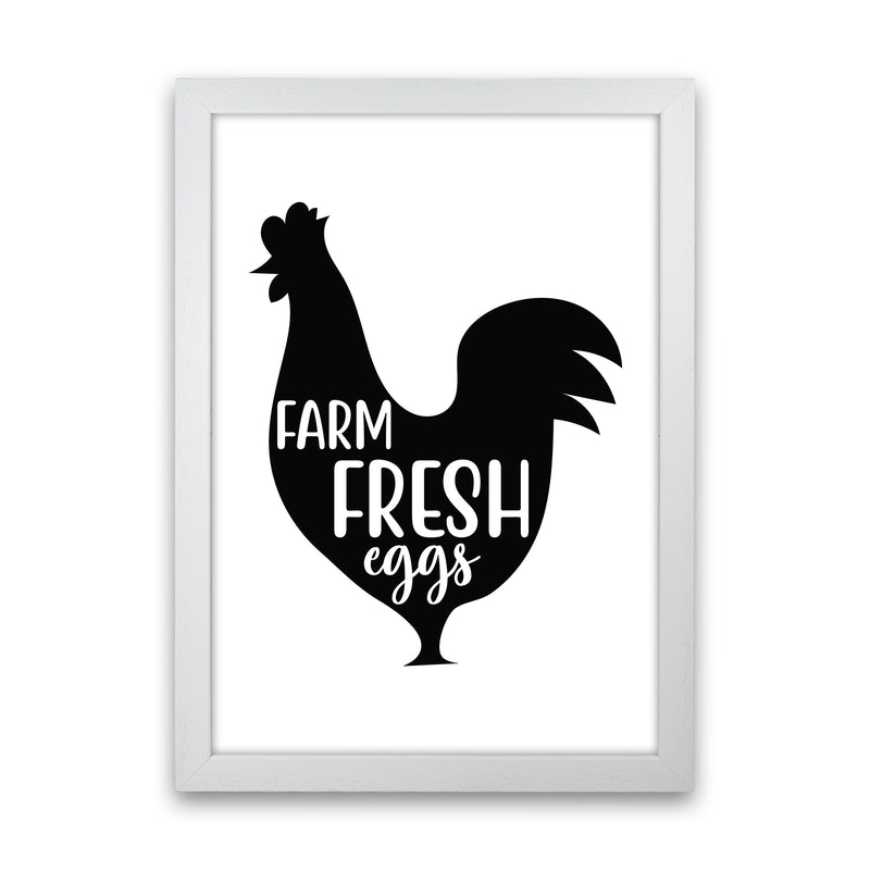 Farm Fresh Eggs  Art Print by Pixy Paper White Grain