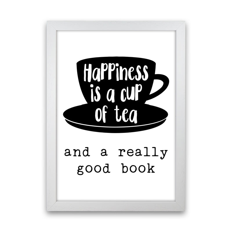 Happiness Is A Cup Of Tea  Art Print by Pixy Paper White Grain