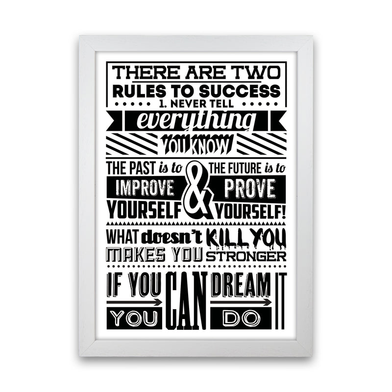 Rules To Success Vintage  Art Print by Pixy Paper White Grain