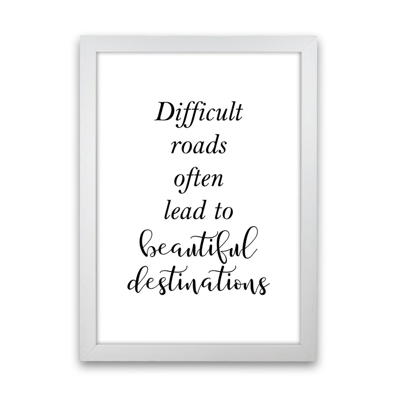 Difficult Roads  Art Print by Pixy Paper White Grain