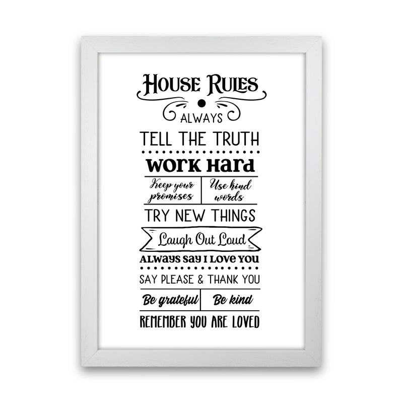 House Rules  Art Print by Pixy Paper White Grain