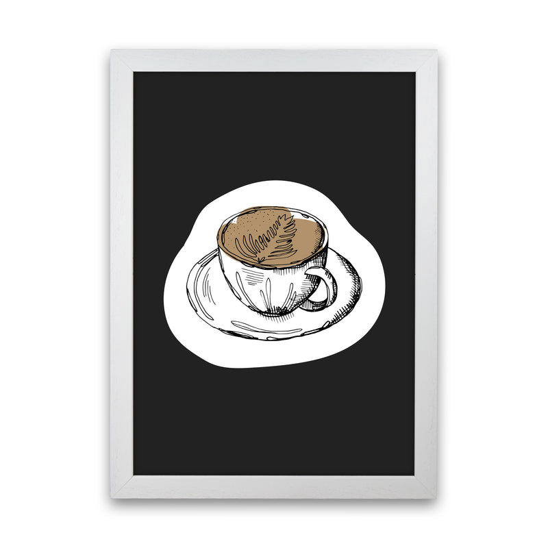 Kitchen Pop Coffee Off Black Art Print by Pixy Paper White Grain
