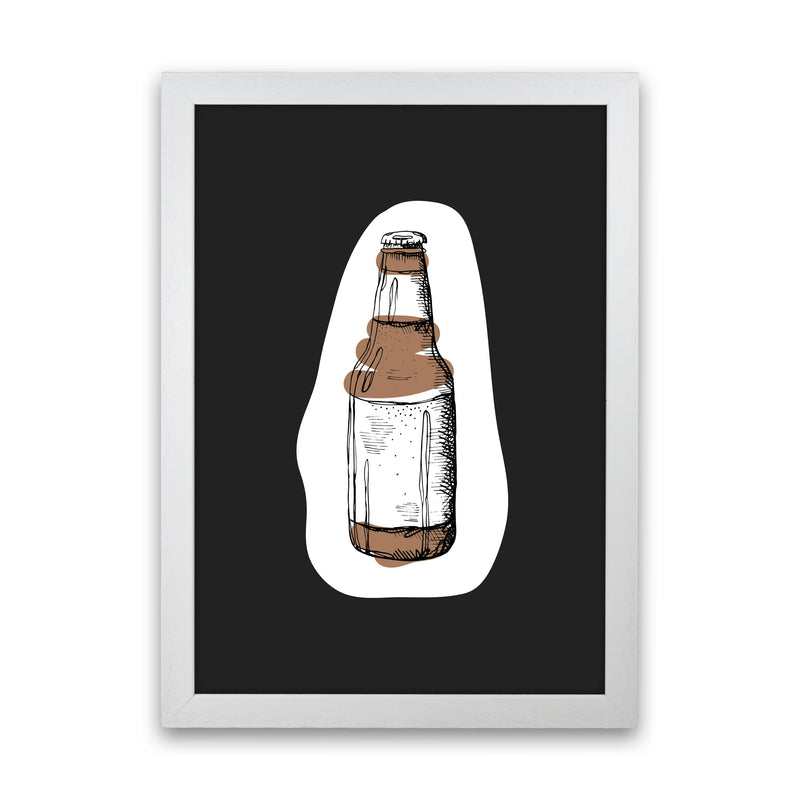 Kitchen Pop Beer Off Black Art Print by Pixy Paper White Grain