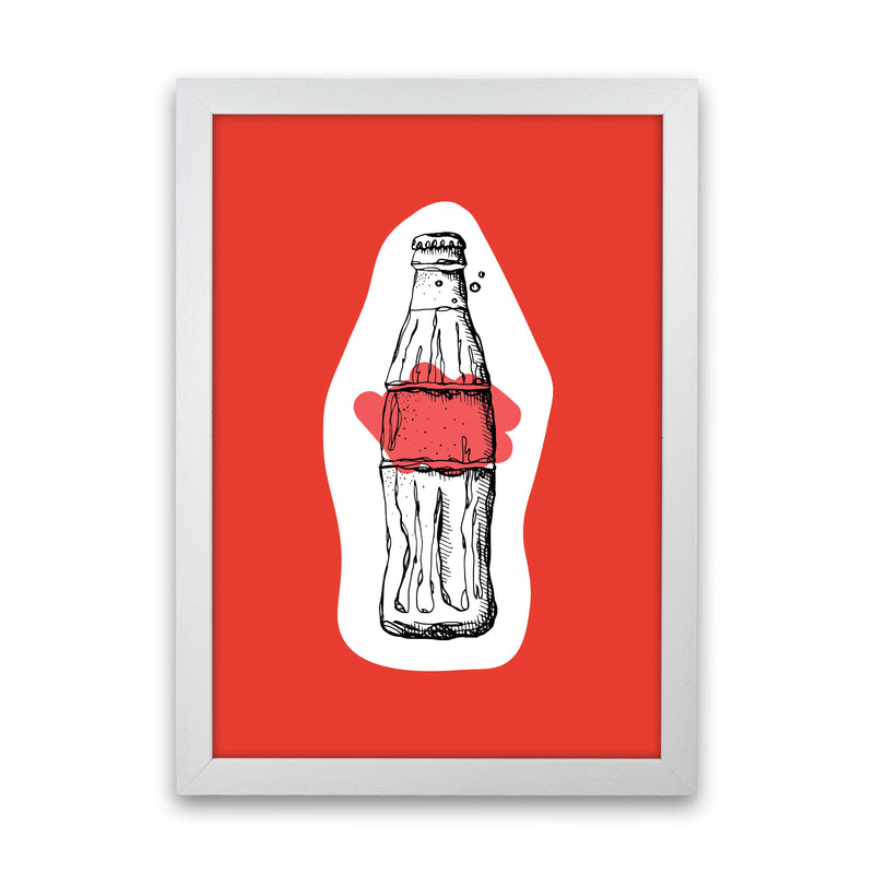 Kitchen Pop Cola Red Art Print by Pixy Paper White Grain