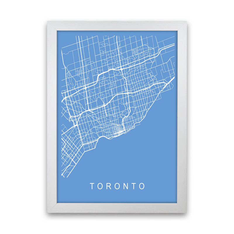 Toronto Map Blueprint Art Print by Pixy Paper White Grain