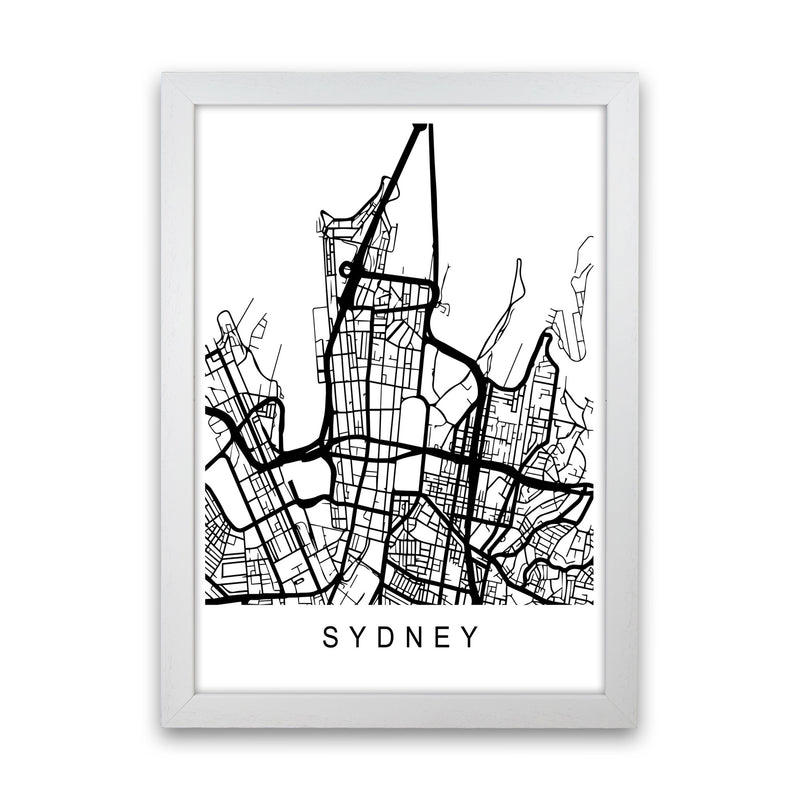 Sydney Map Art Print by Pixy Paper White Grain