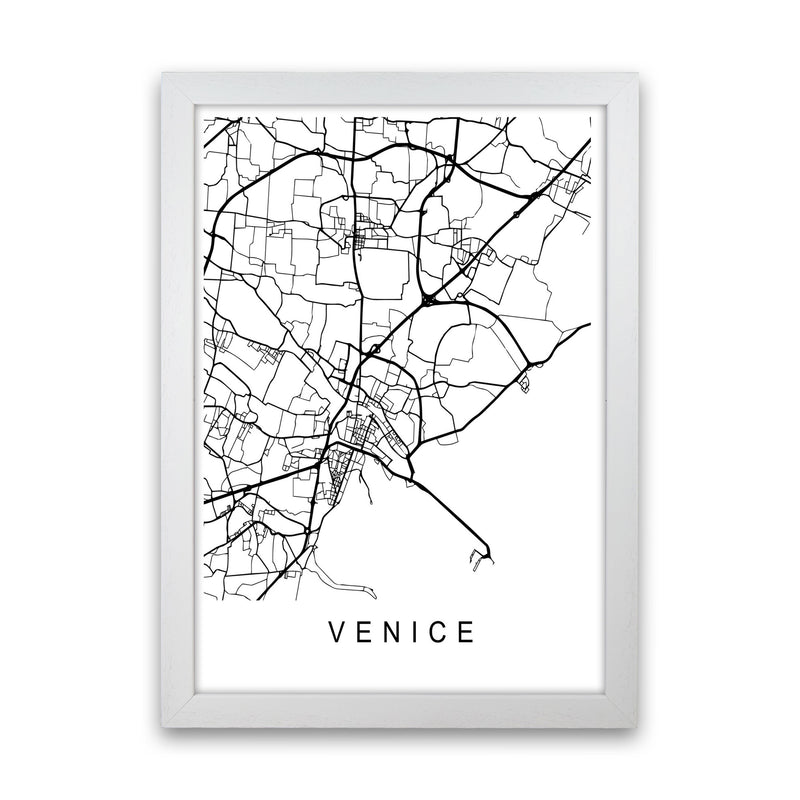 Venice Map Art Print by Pixy Paper White Grain