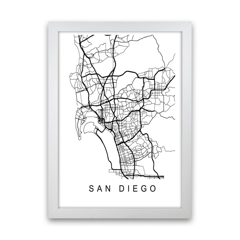 San Diego Map Art Print by Pixy Paper White Grain