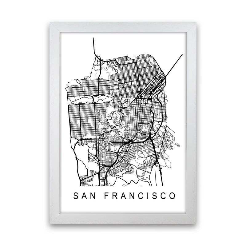 San Francisco Map Art Print by Pixy Paper White Grain