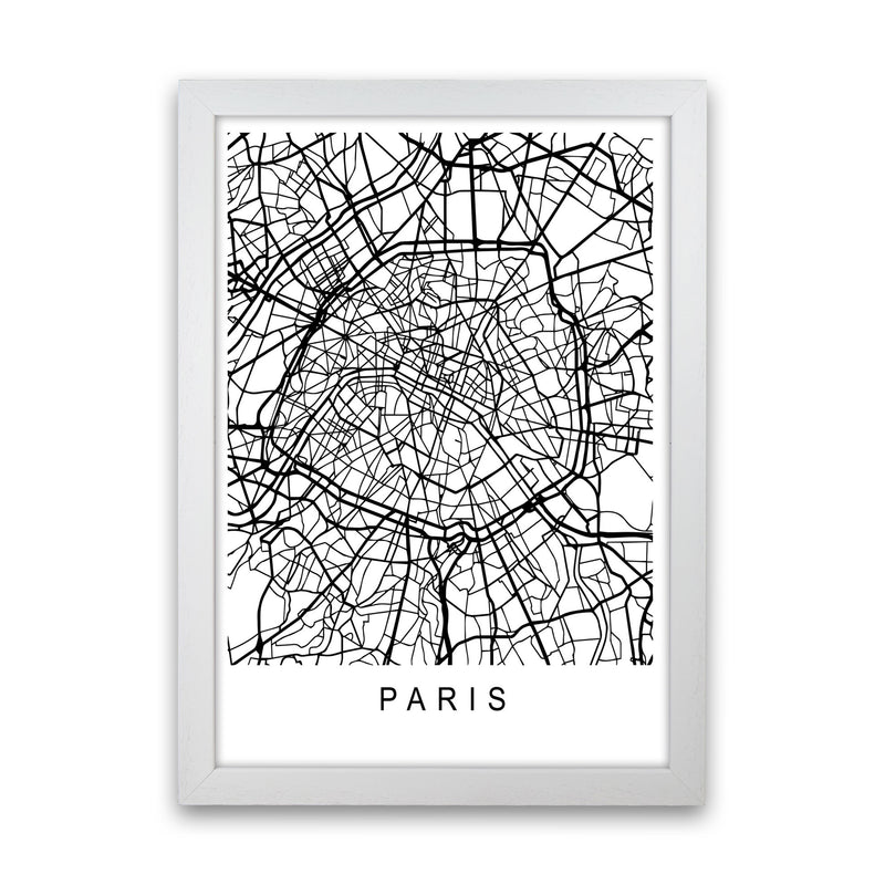 Paris Map Art Print by Pixy Paper White Grain