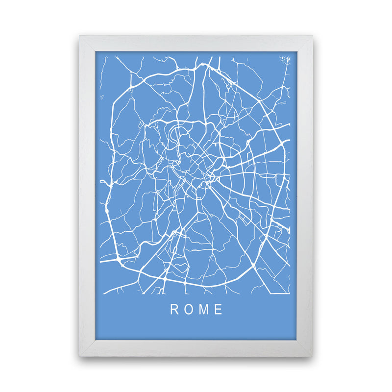 Rome Map Blueprint Art Print by Pixy Paper White Grain