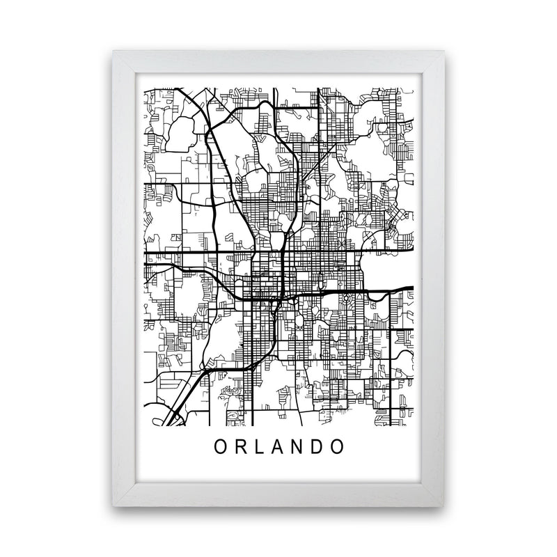 Orlando Map Art Print by Pixy Paper White Grain