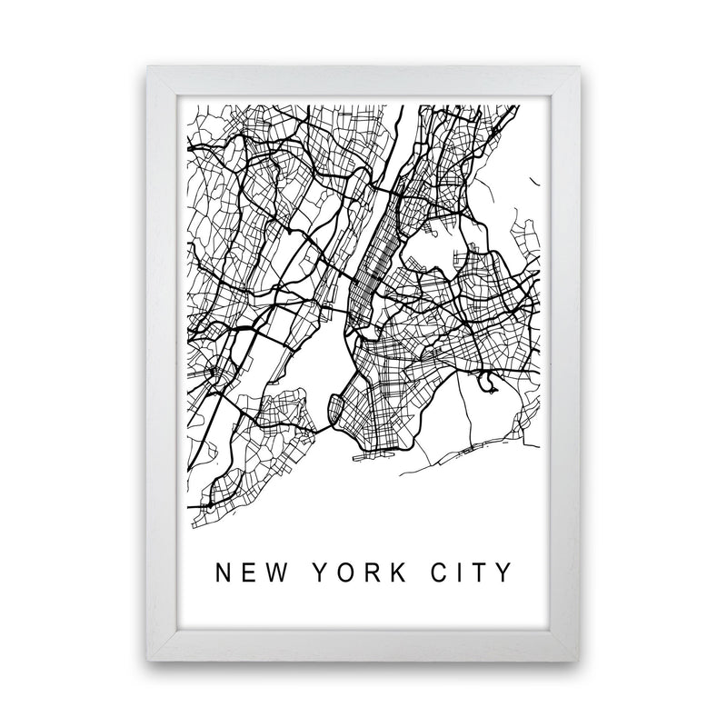New York City Map Art Print by Pixy Paper White Grain