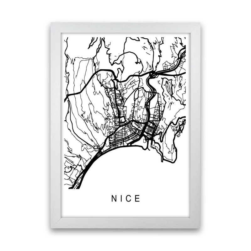 Nice Map Art Print by Pixy Paper White Grain