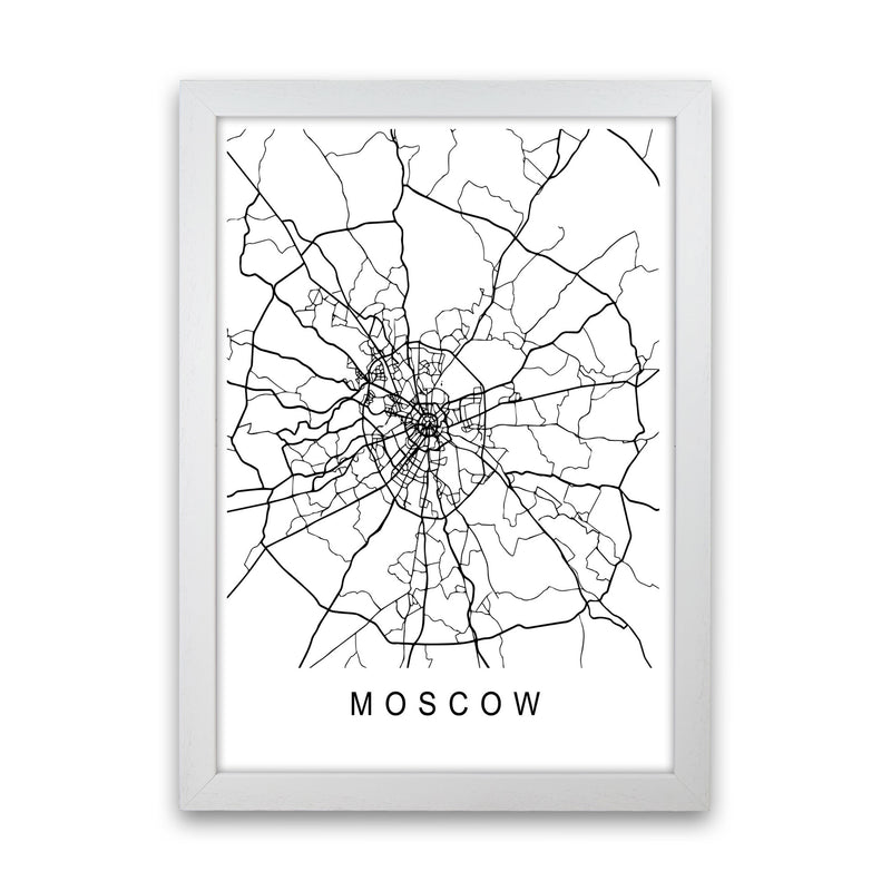 Moscow Map Art Print by Pixy Paper White Grain
