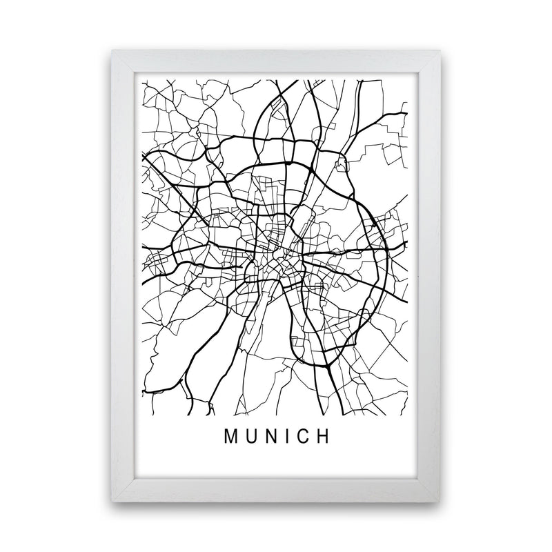 Munich Map Art Print by Pixy Paper White Grain