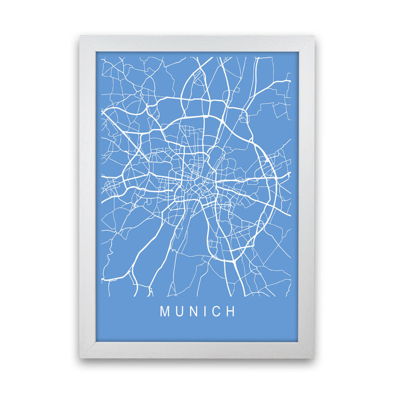 Munich Map Blueprint Art Print by Pixy Paper White Grain