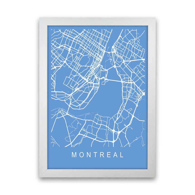 Montreal Map Blueprint Art Print by Pixy Paper White Grain