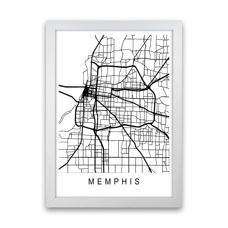 Memphis Map Art Print by Pixy Paper White Grain