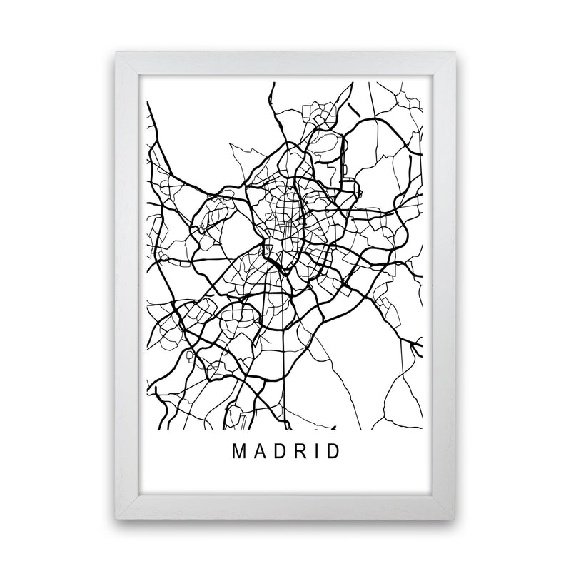 Madrid Map Art Print by Pixy Paper White Grain