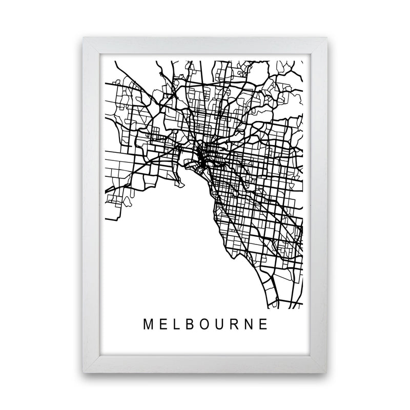 Melbourne Map Art Print by Pixy Paper White Grain