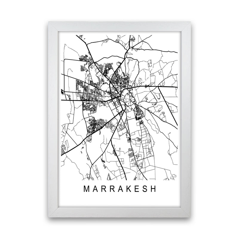 Marrakesh Map Art Print by Pixy Paper White Grain