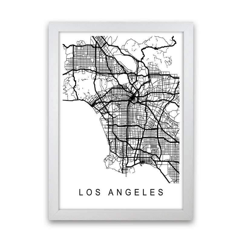 Los Angeles Map Art Print by Pixy Paper White Grain