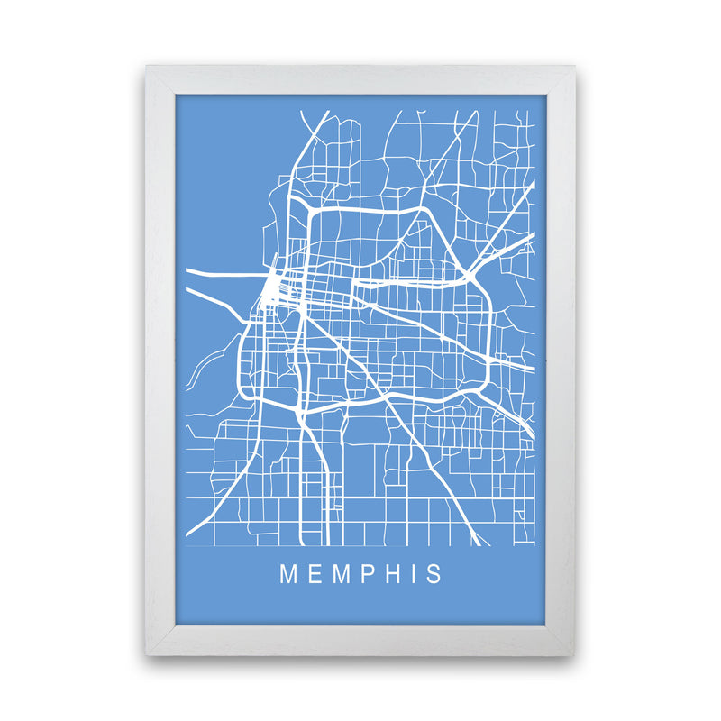 Memphis Map Blueprint Art Print by Pixy Paper White Grain