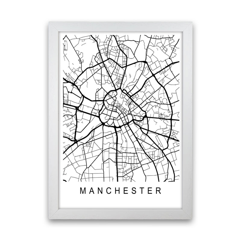Manchester Map Art Print by Pixy Paper White Grain