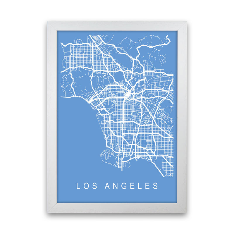 Los Angeles Map Blueprint Art Print by Pixy Paper White Grain