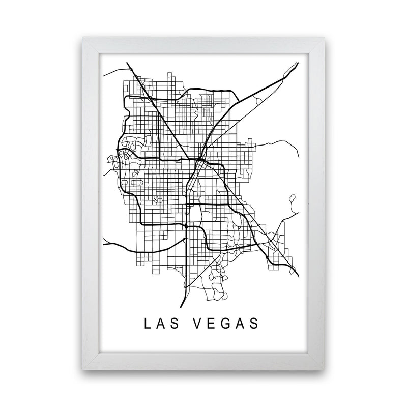 Las Vegas Map Art Print by Pixy Paper White Grain