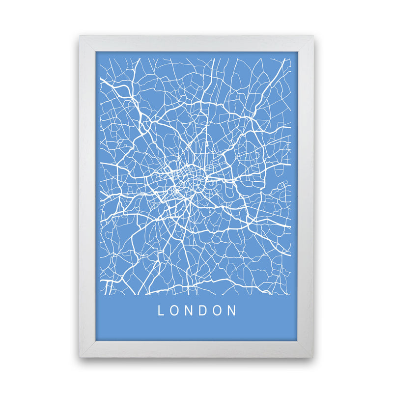 London Map Blueprint Art Print by Pixy Paper White Grain