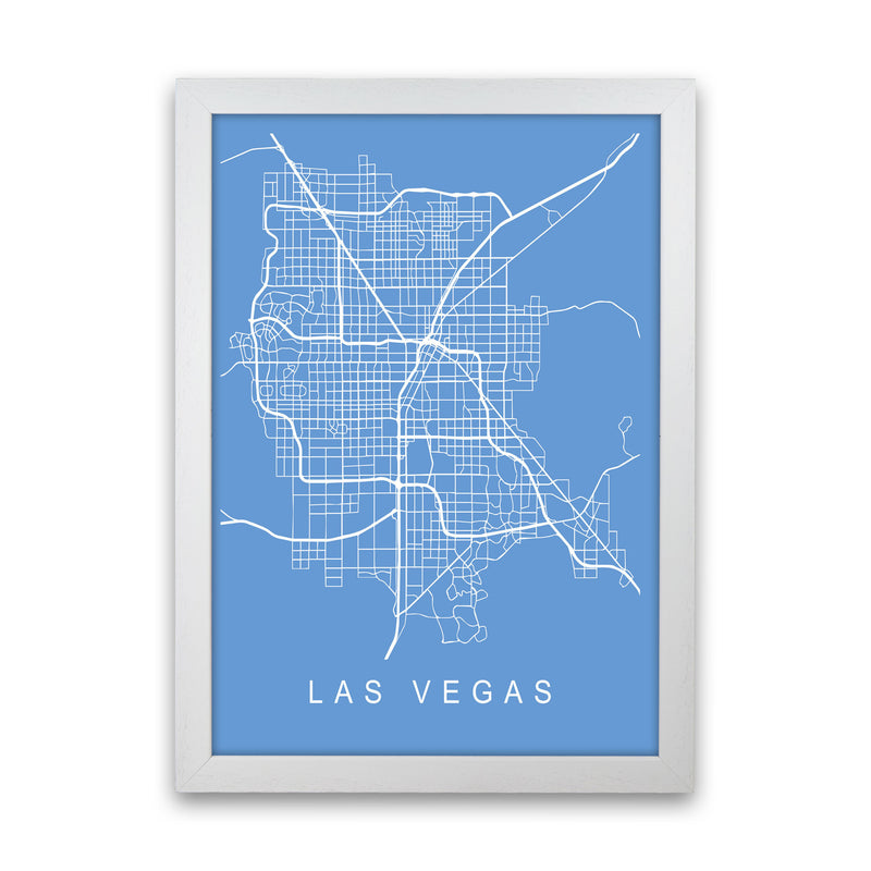 Las Vegas Map Blueprint Art Print by Pixy Paper White Grain