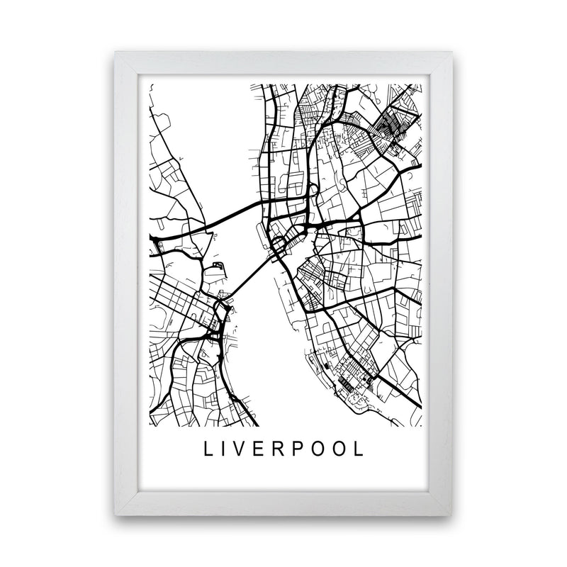 Liverpool Map Art Print by Pixy Paper White Grain