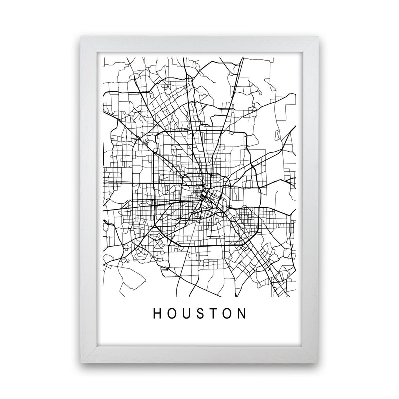 Houston Map Art Print by Pixy Paper White Grain