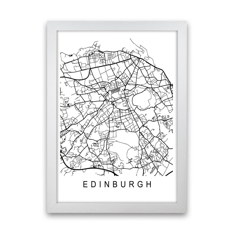 Edinburgh Map Art Print by Pixy Paper White Grain