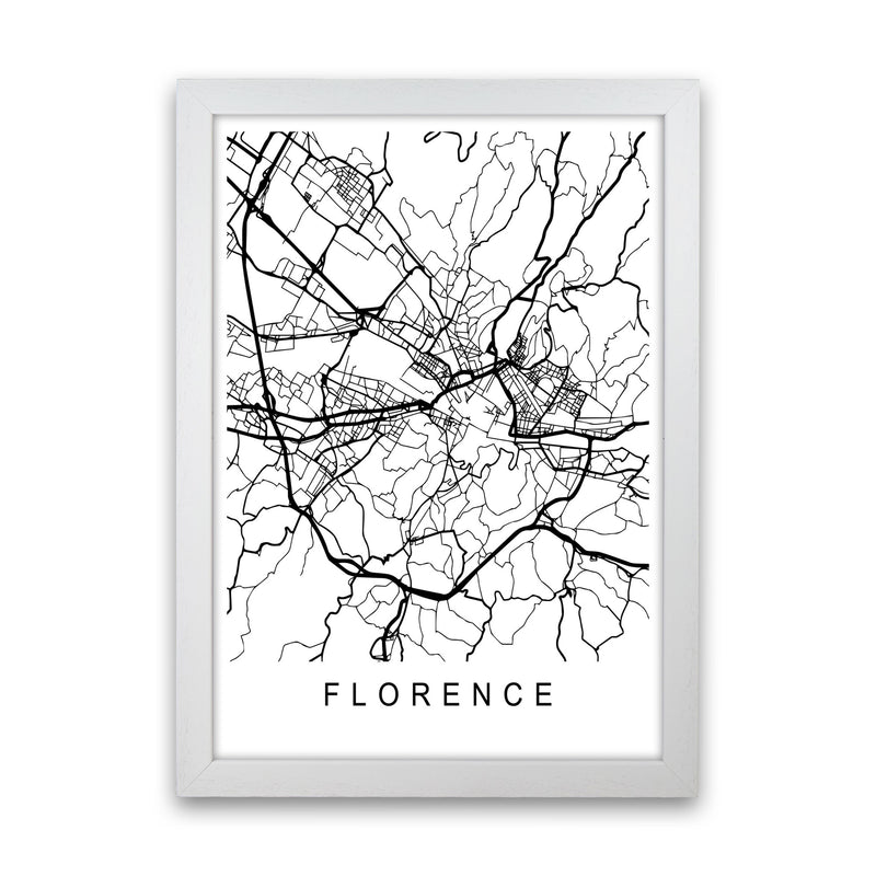 Florence Map Art Print by Pixy Paper White Grain