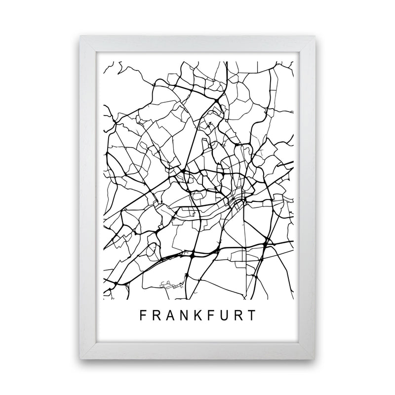Frankfurt Map Art Print by Pixy Paper White Grain