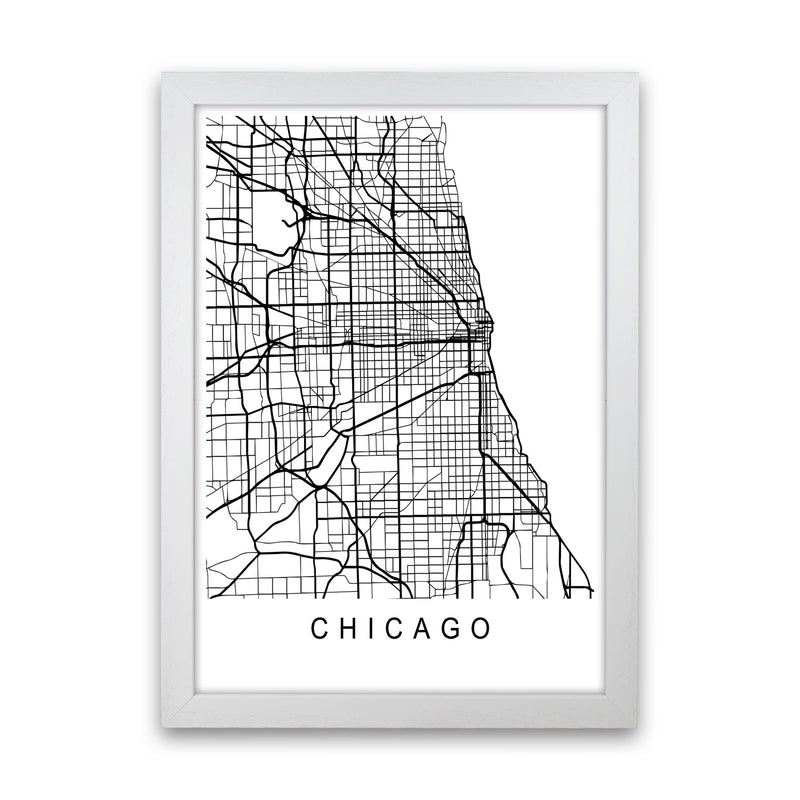Chicago Map Art Print by Pixy Paper White Grain