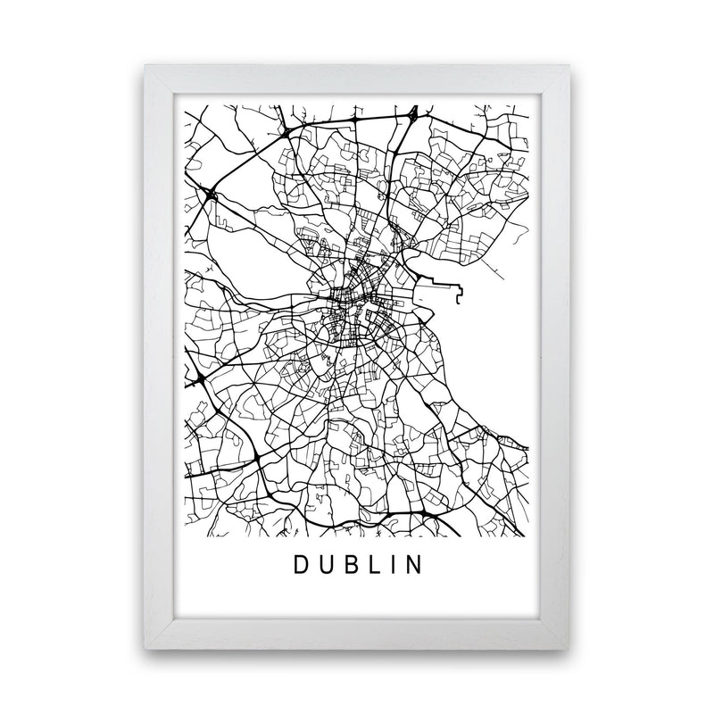 Dublin Map Art Print by Pixy Paper White Grain