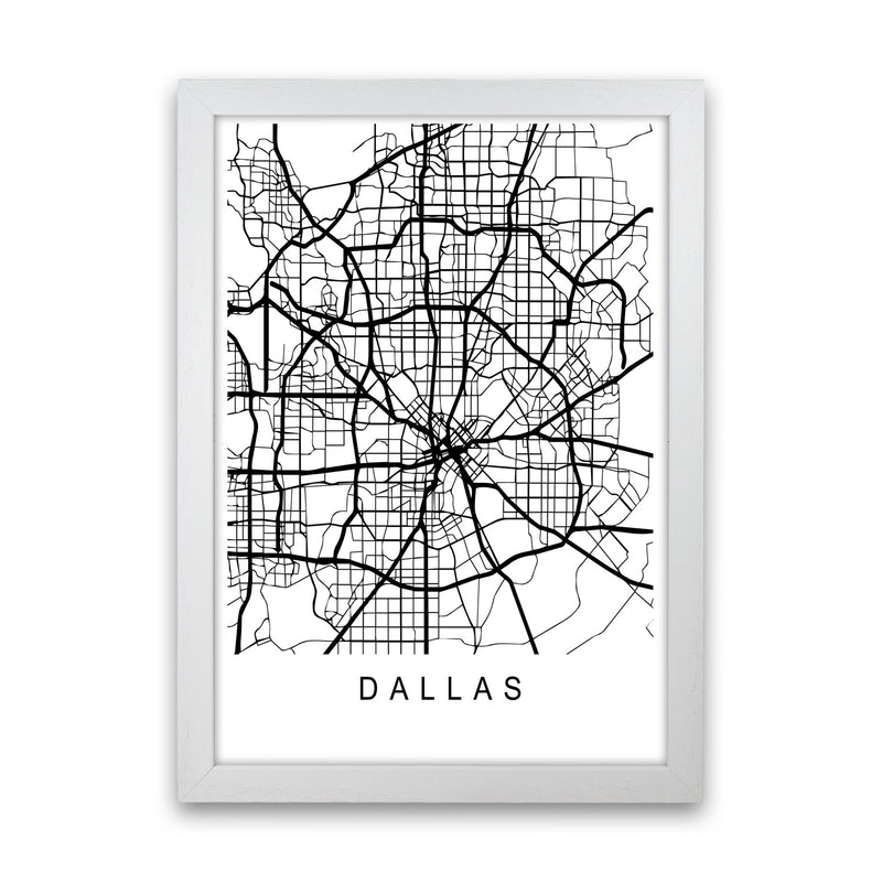 Dallas Map Art Print by Pixy Paper White Grain