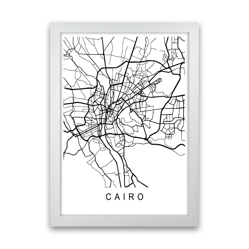 Cairo Map Art Print by Pixy Paper White Grain