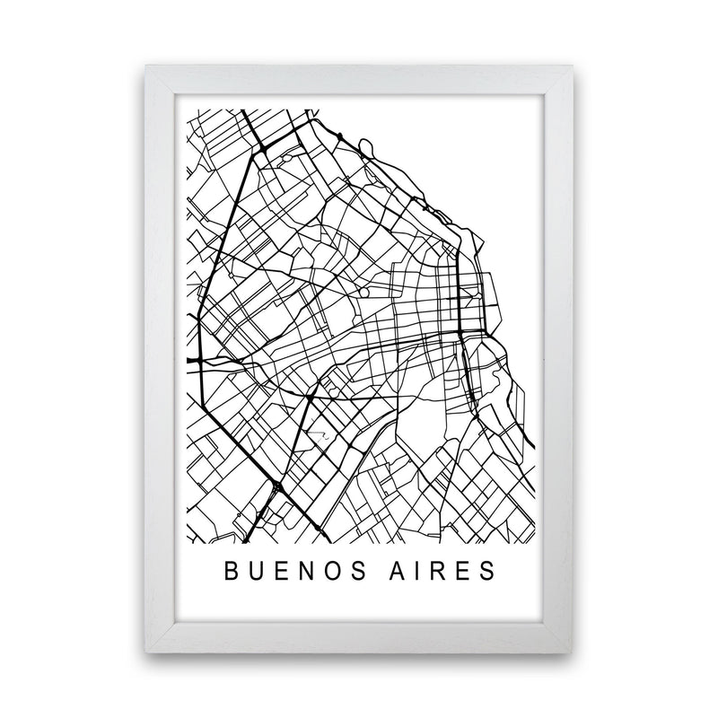 Buenos Aires Map Art Print by Pixy Paper White Grain