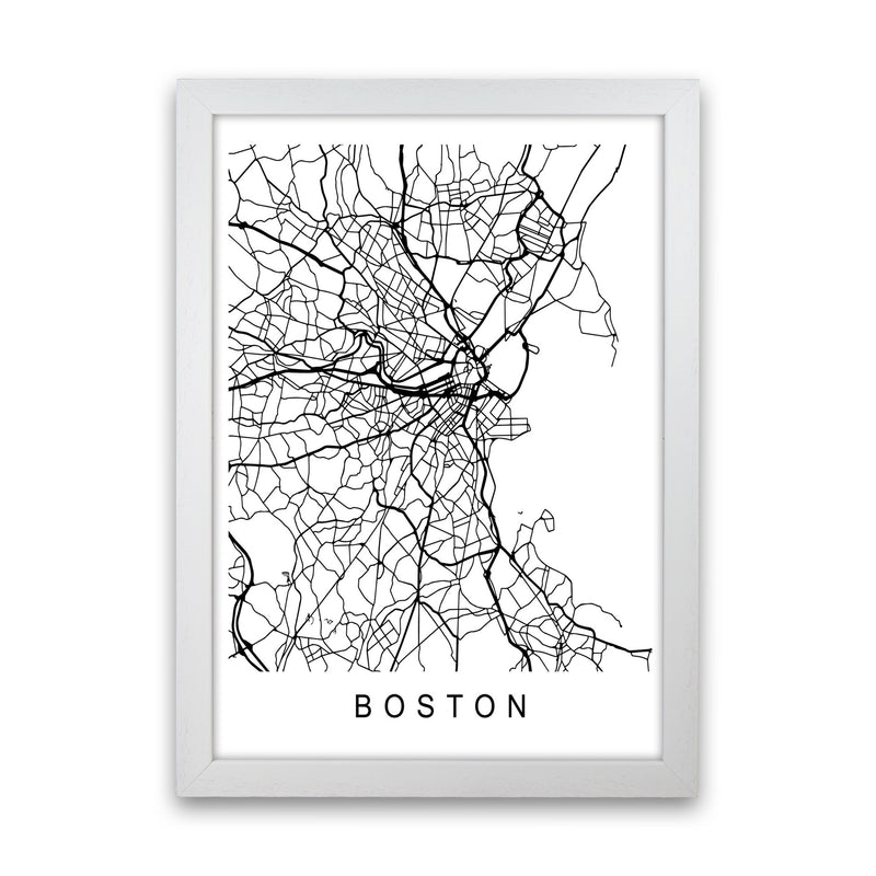 Boston Map Art Print by Pixy Paper White Grain