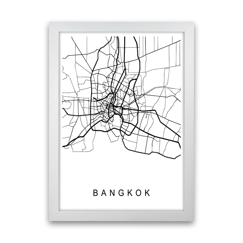 Bangkok Map Art Print by Pixy Paper White Grain