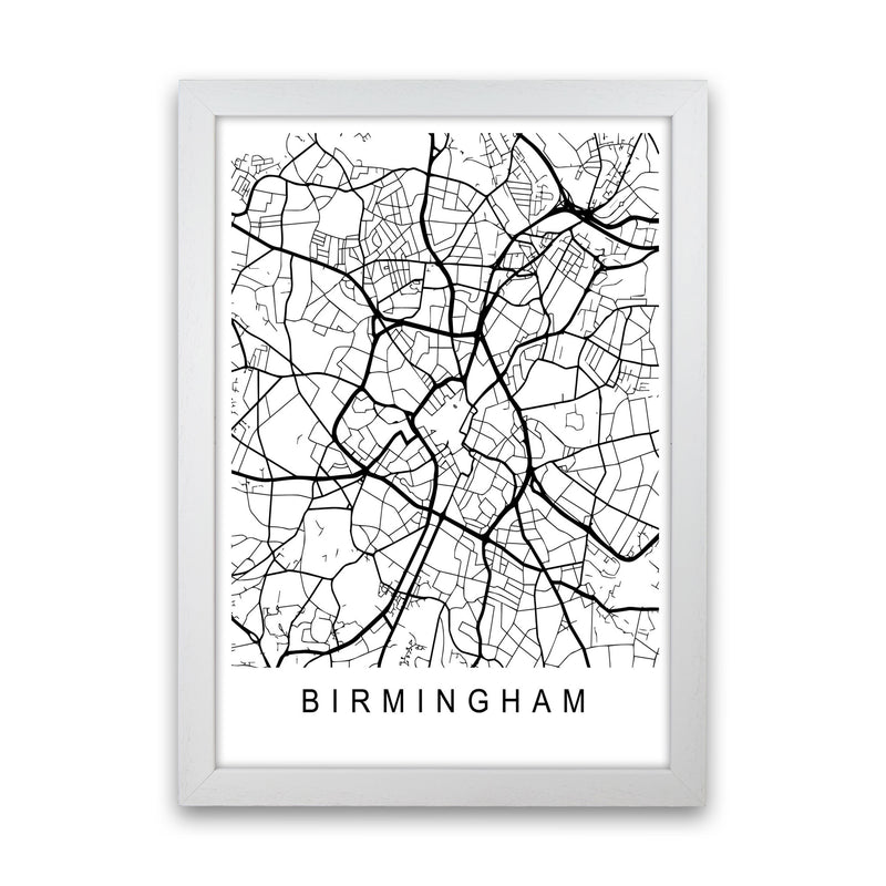 Birmingham Map Art Print by Pixy Paper White Grain