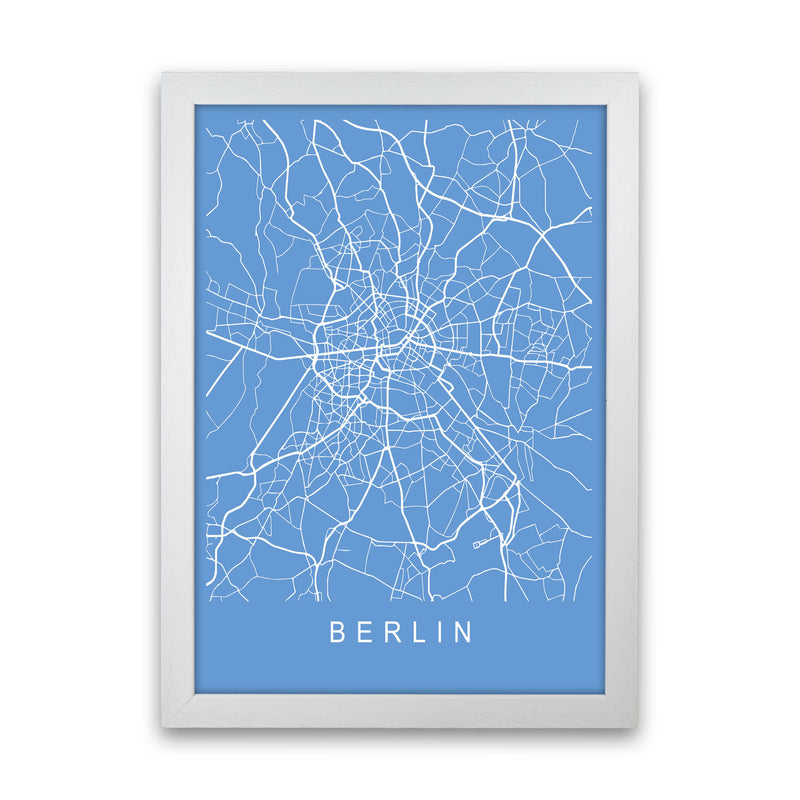 Berlin Map Blueprint Art Print by Pixy Paper White Grain
